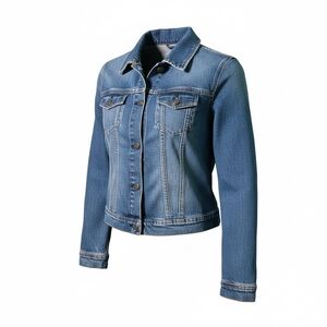 Old Navy Women’s Denim Jacket Size L Blue Classic Trucker Cropped Button Front